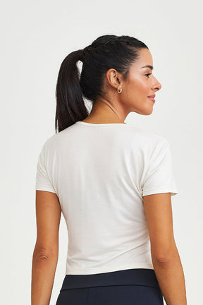 Cropped Viscose Classico Branco Caju Brasil