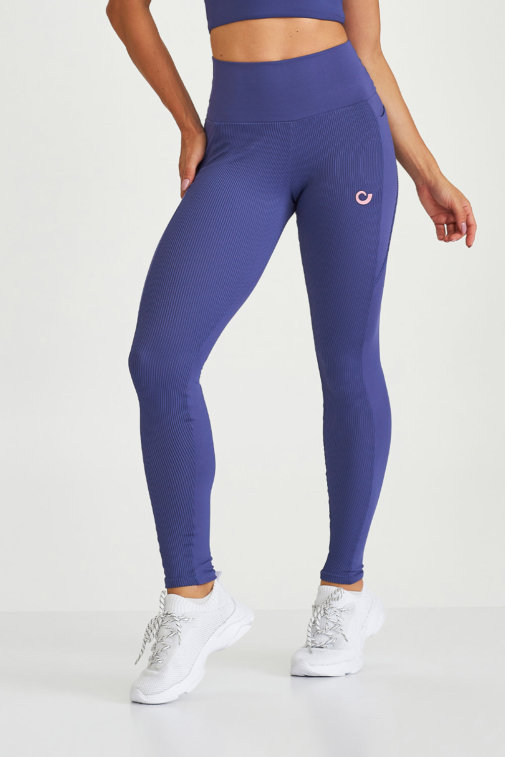 Legging Nz Com Bolso e Detalhe em Canelado Roxo Caju Brasil