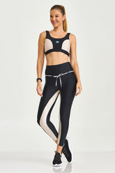 Conjunto Top e Legging Atletika Com Cadarço Preto Caju Brasil