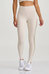 Legging Detalhe em Tela Off White Caju Brasil