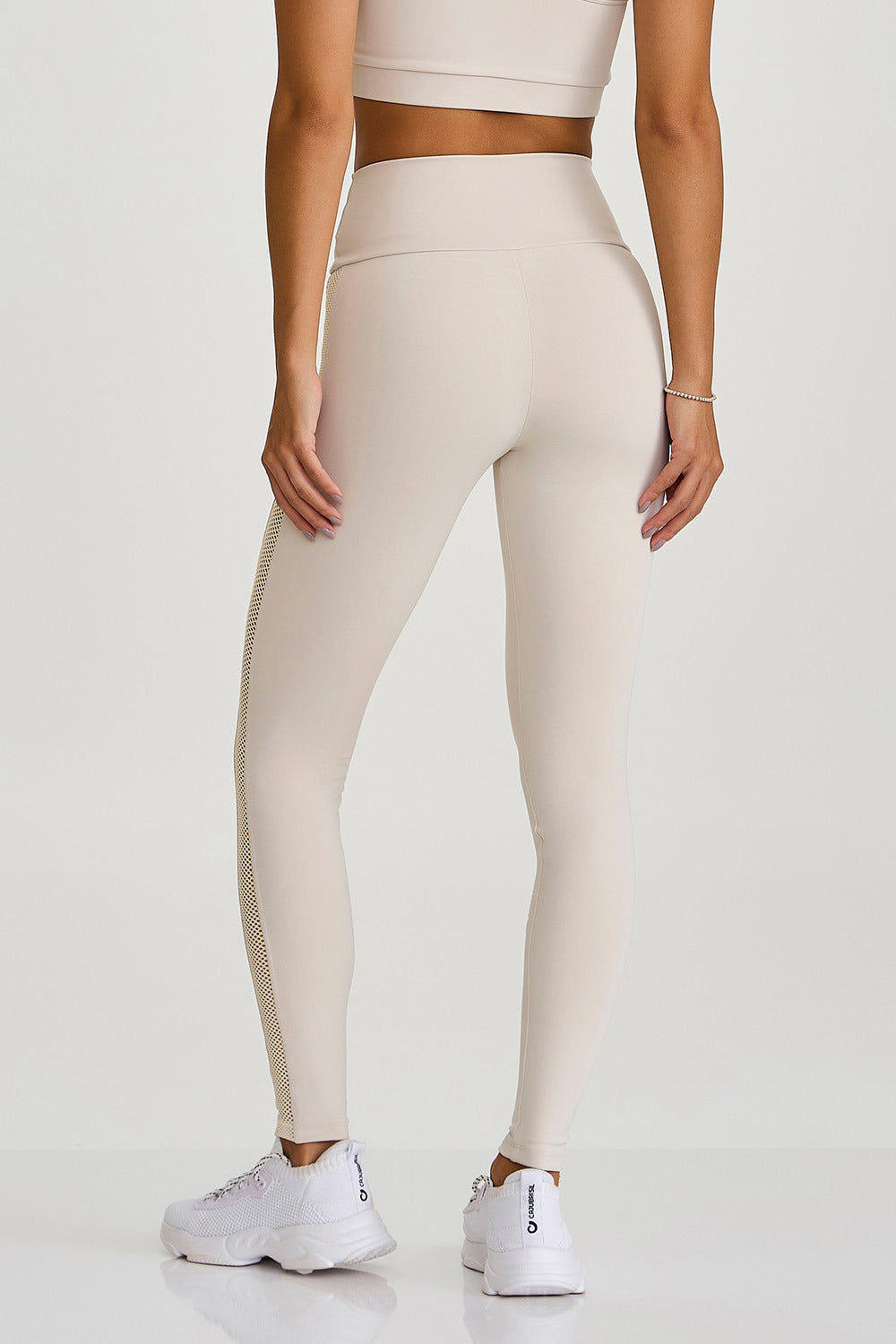 Legging Detalhe em Tela Off White Caju Brasil