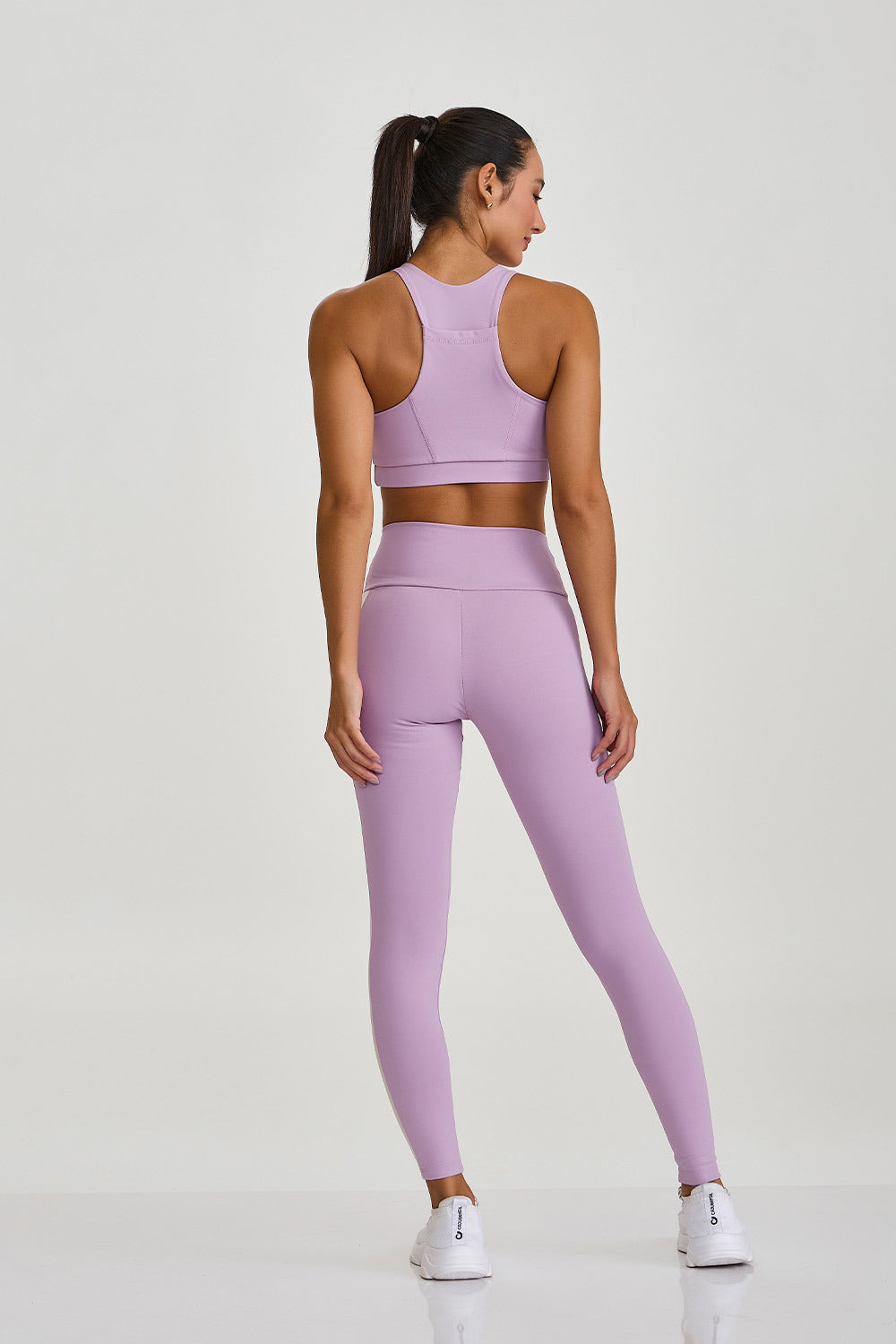 Conjunto Top e Legging Hyper Com Bolso Lilas Caju Brasil