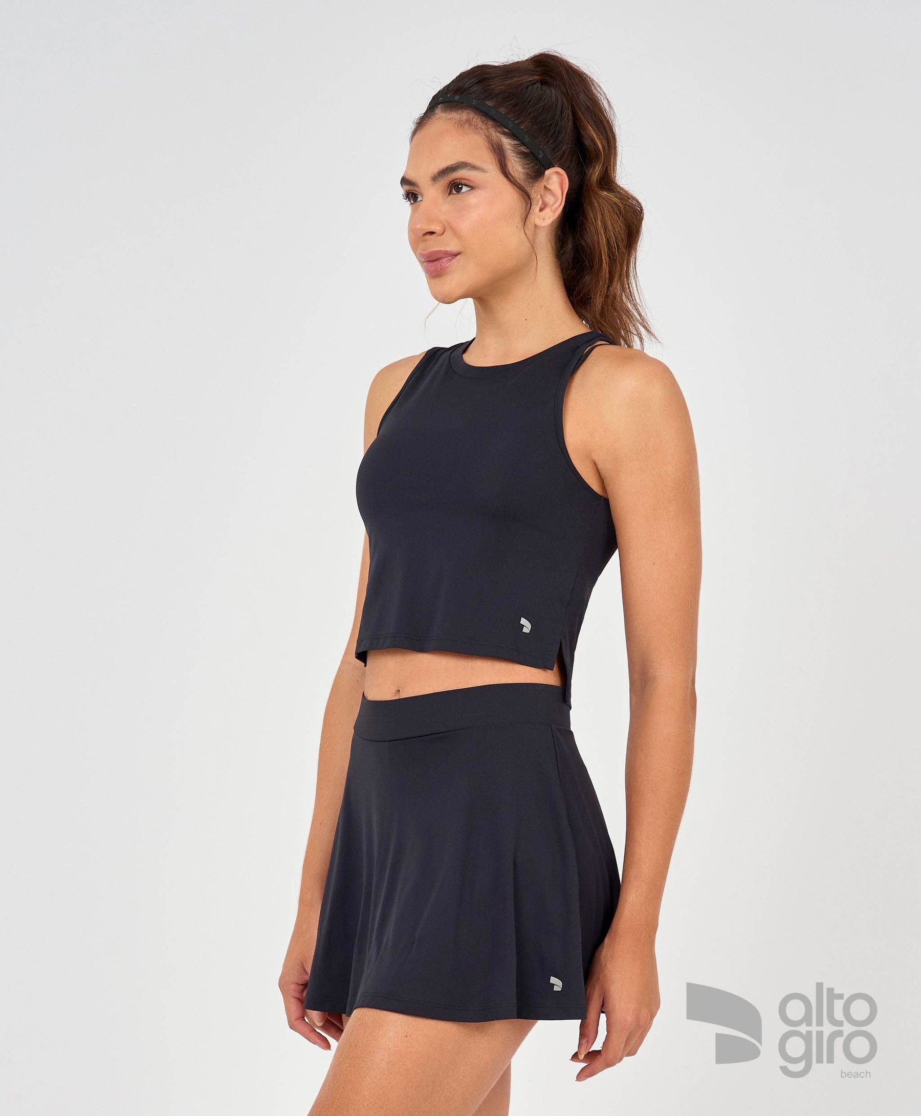 Regata Eterna Cropped Preto Alto Giro