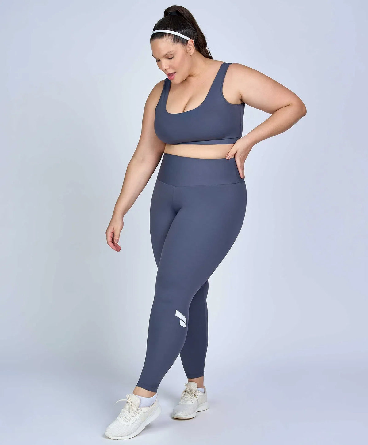 Legging Hyper Essential Cinza Plus Size Alto Giro