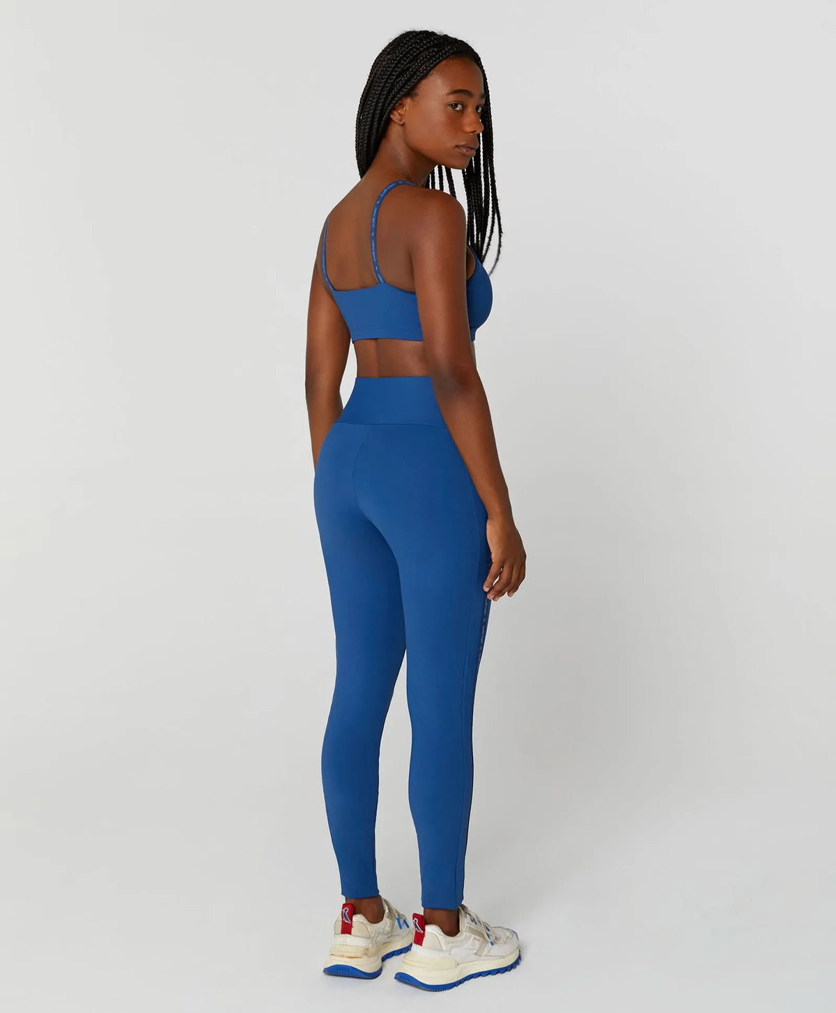 Legging Elástico Personalizado Azul Alto Giro