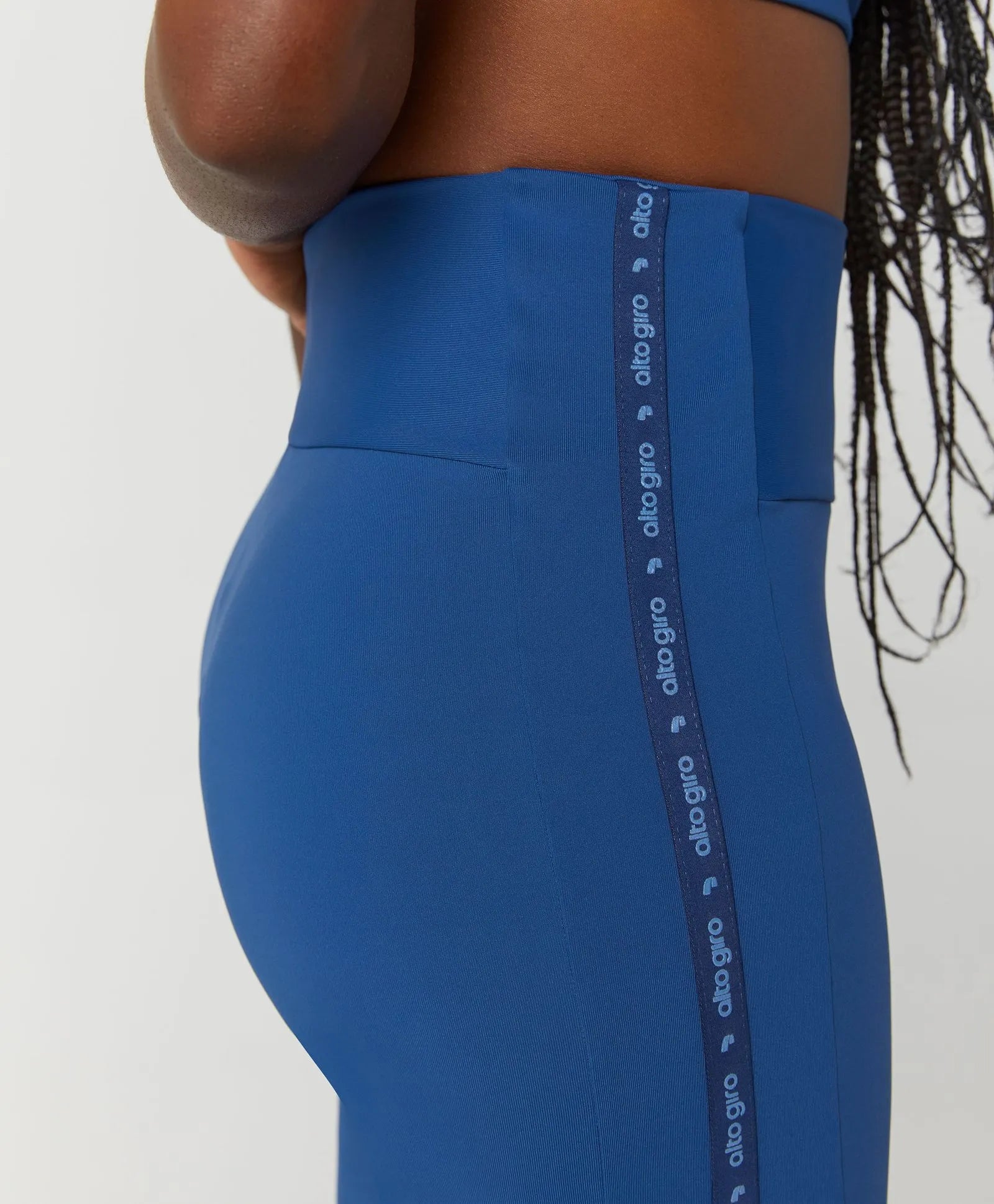 Legging Elástico Personalizado Azul Alto Giro