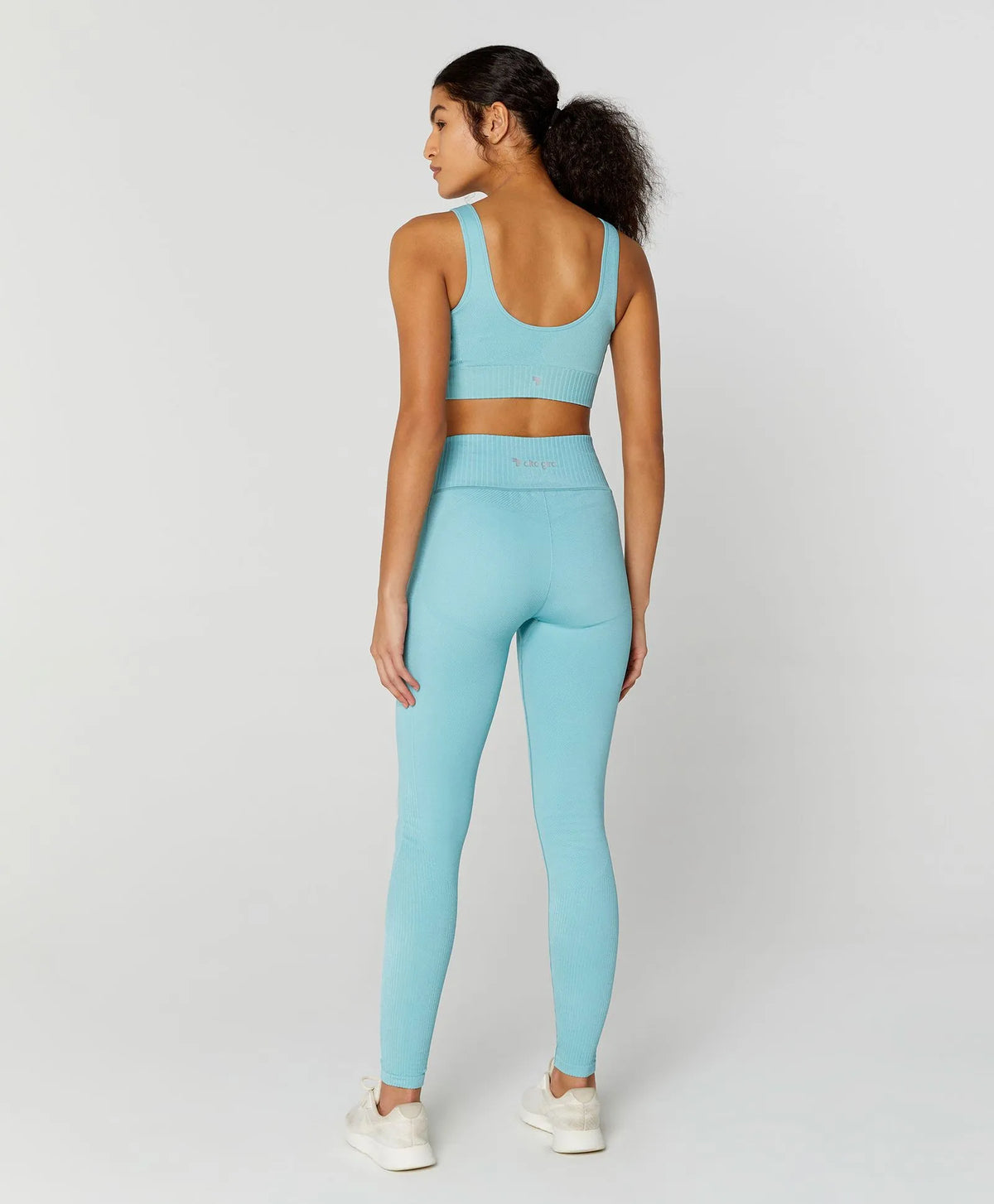 Legging Canelado Shine Seamless Verde Água Alto Giro