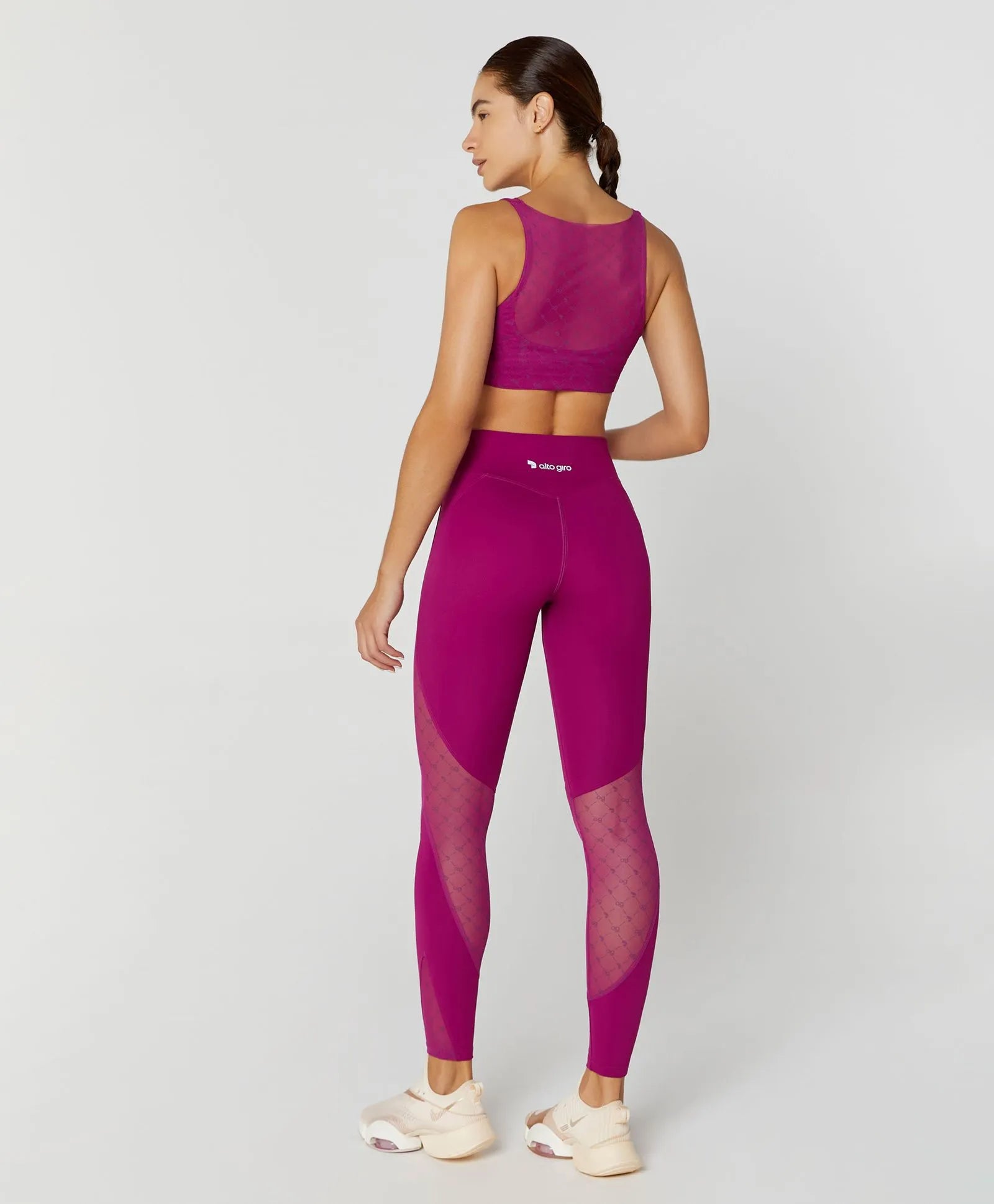 Legging Recortes Tule Ag Roxo Alto Giro