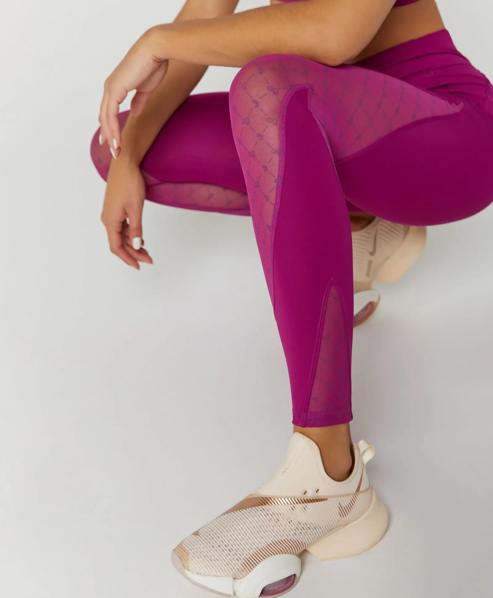 Legging Recortes Tule Ag Roxo Alto Giro