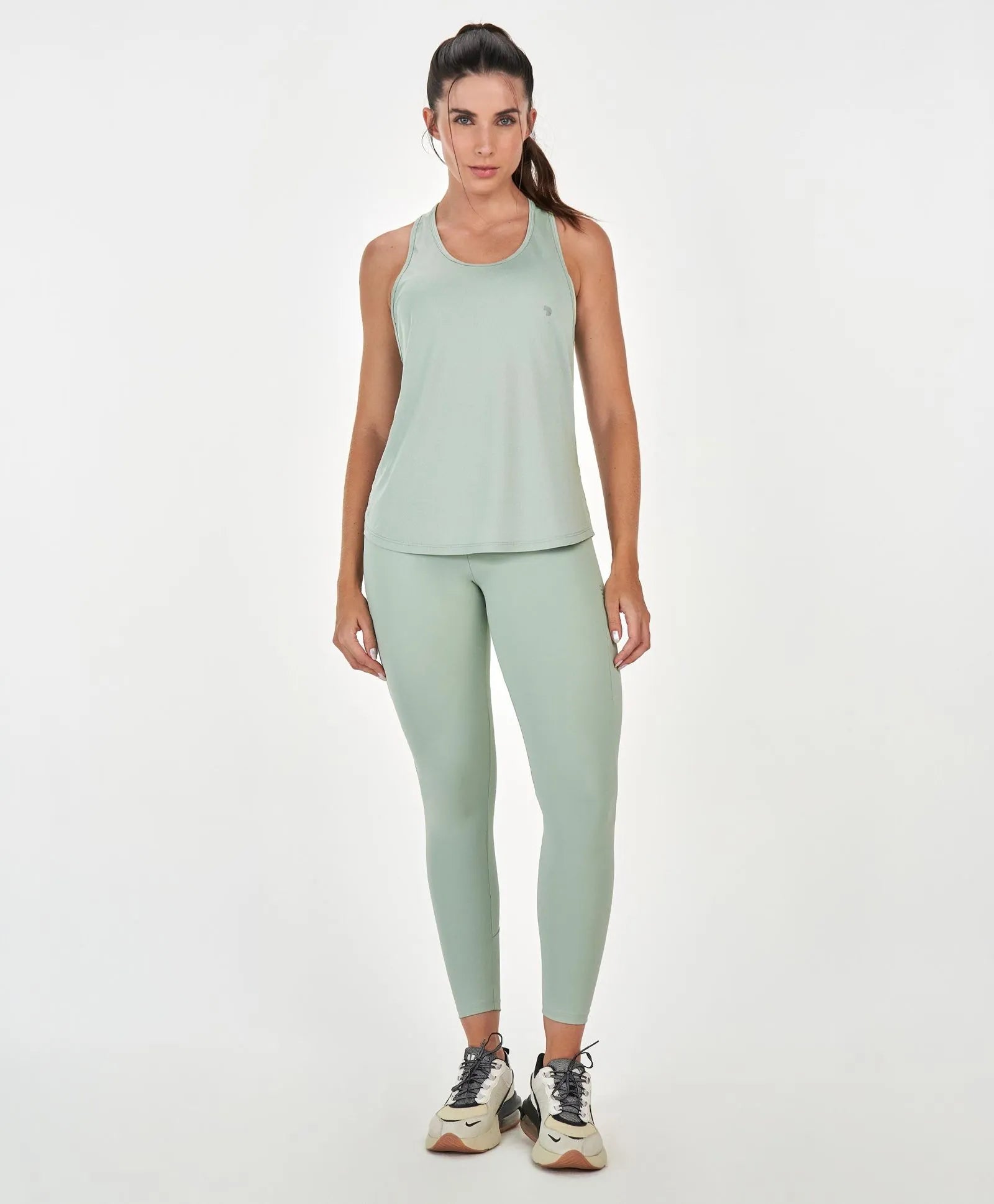 Legging Com Refletivos e Bolso Verde Alto Giro