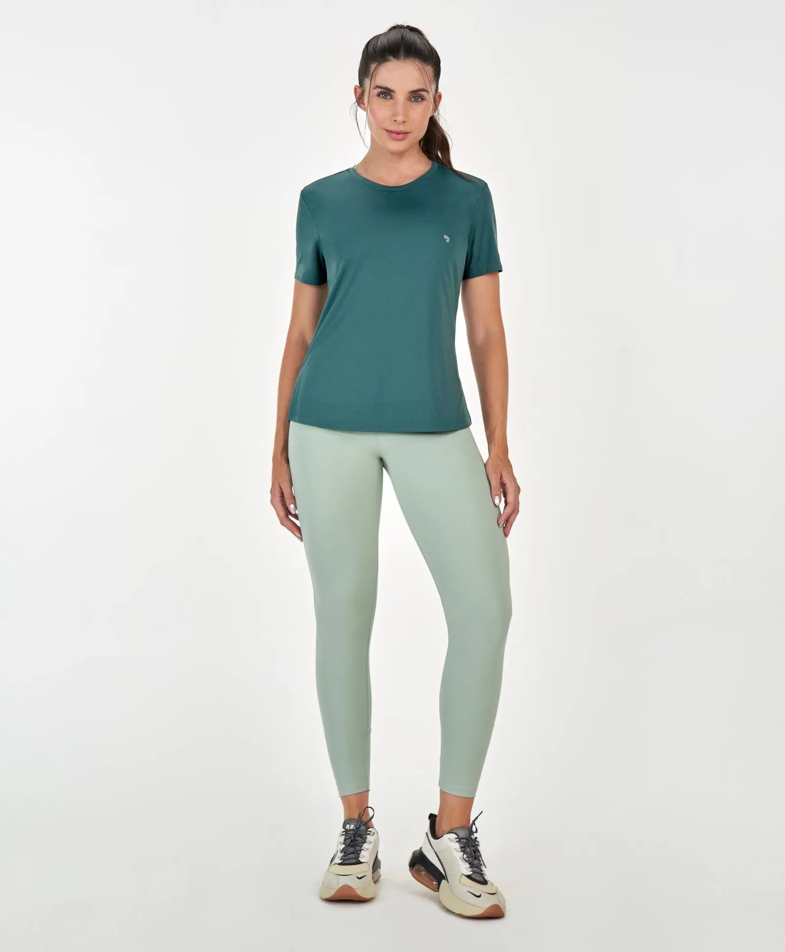 Legging Com Refletivos e Bolso Verde Alto Giro