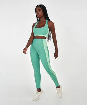 Conjunto Top e Legging Bicolor Verde Alto Giro