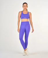 Legging Elastico Personalizado E Bolso Roxo Alto Giro