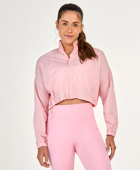 Jaqueta Cropped Regulagens Rosa Alto Giro