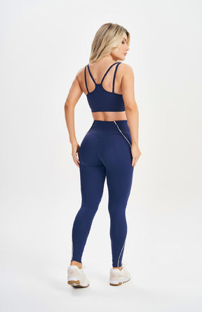 Conjunto Top e Legging Lets Basic Azul Marinho Lets Gym