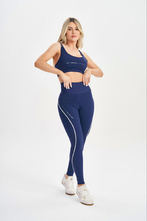 Conjunto Top e Legging Lets Basic Azul Marinho Lets Gym