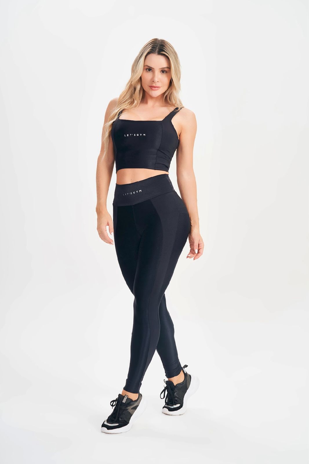 Cropped Contour Preto Lets Gym