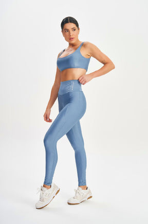 Conjunto Top e Legging Minimal Bold Azul Vintage Lets Gym