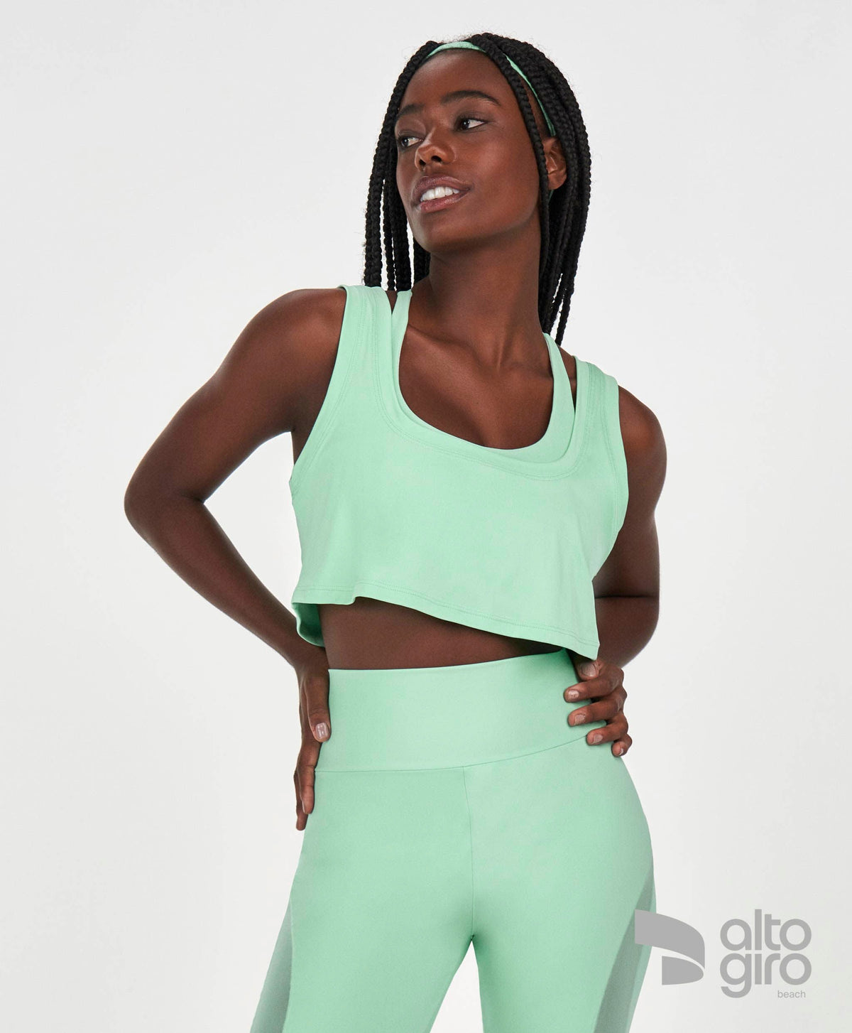 Regata Super Cropped Frente e Costas Verde Alto Giro