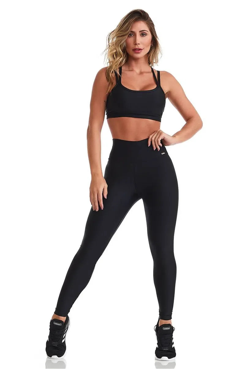 Legging Atlanta Básica Preto Cirre Caju Brasil