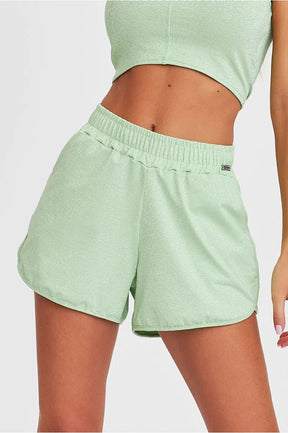 Conjunto Top Cropped + Shorts Com Bolso Verde Caju Brasil