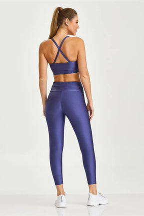 Legging Afina Cintura Atlanta Assimétrica Roxo Netuno Caju Brasil