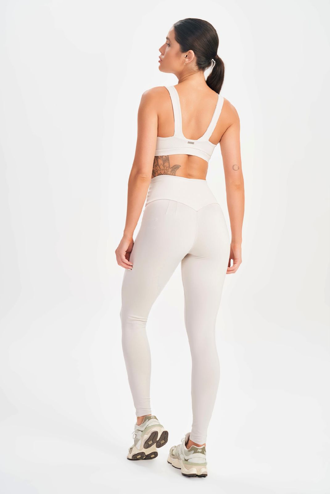 Conjunto Top e Legging Basic Flex Off White Lets Gym