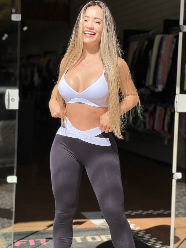 Conjunto Legging M&C Elástico Preta e Branca