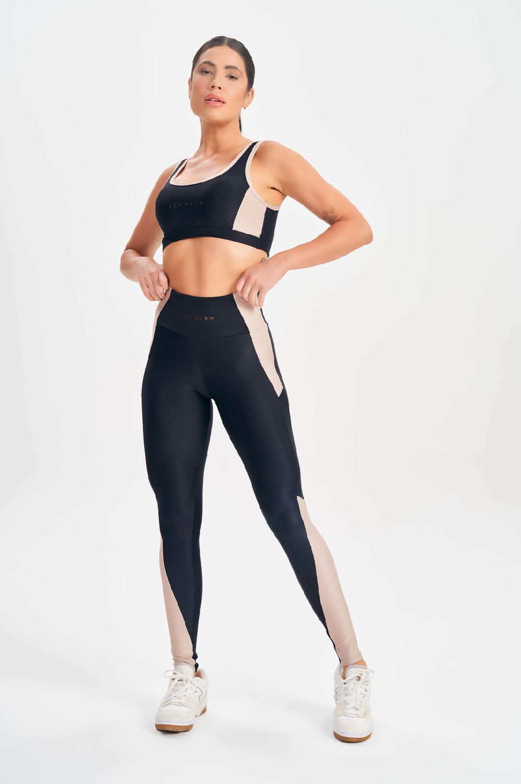 Conjunto Top e Legging Happiness Preto Lets Gym