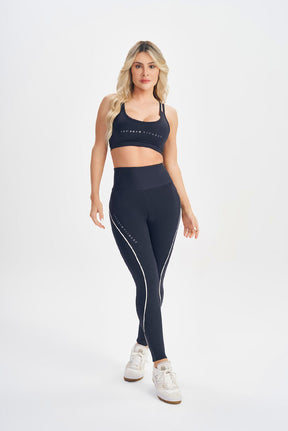 Conjunto Top e Legging Lets Basic Preto Lets Gym