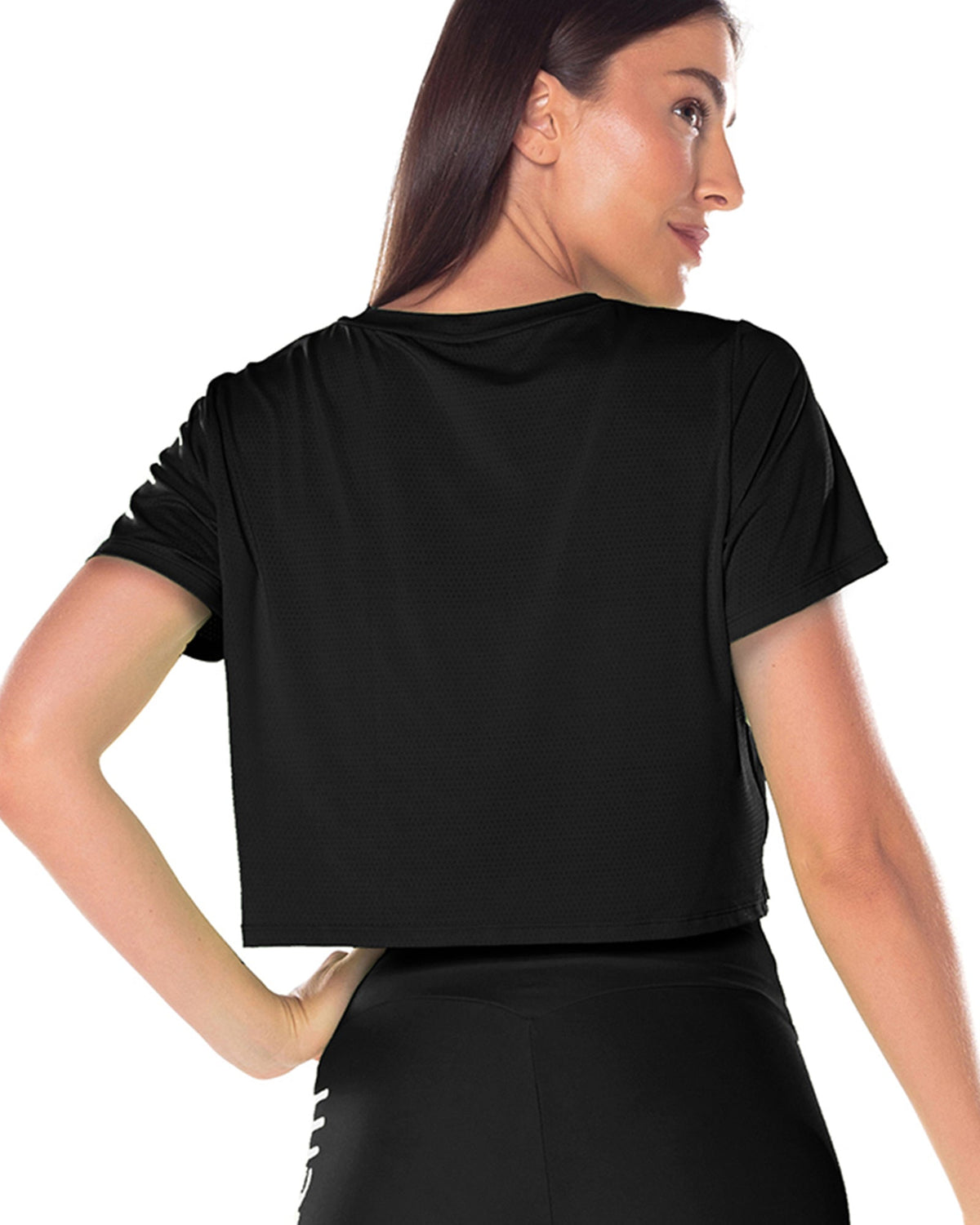 Blusa Dry Fit Cropped Embaixadora Preto Vestem