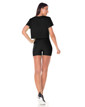 Blusa Dry Fit Cropped Embaixadora Preto Vestem