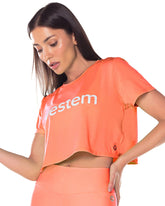 Blusa Dry Fit Cropped Embaixadora Laranja Vestem