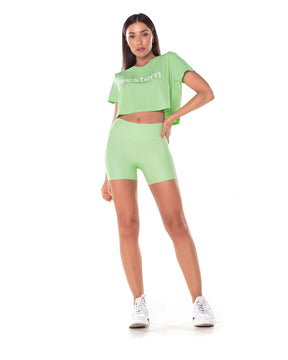 Blusa Dry Fit Cropped Embaixadora Verde Menta Vestem