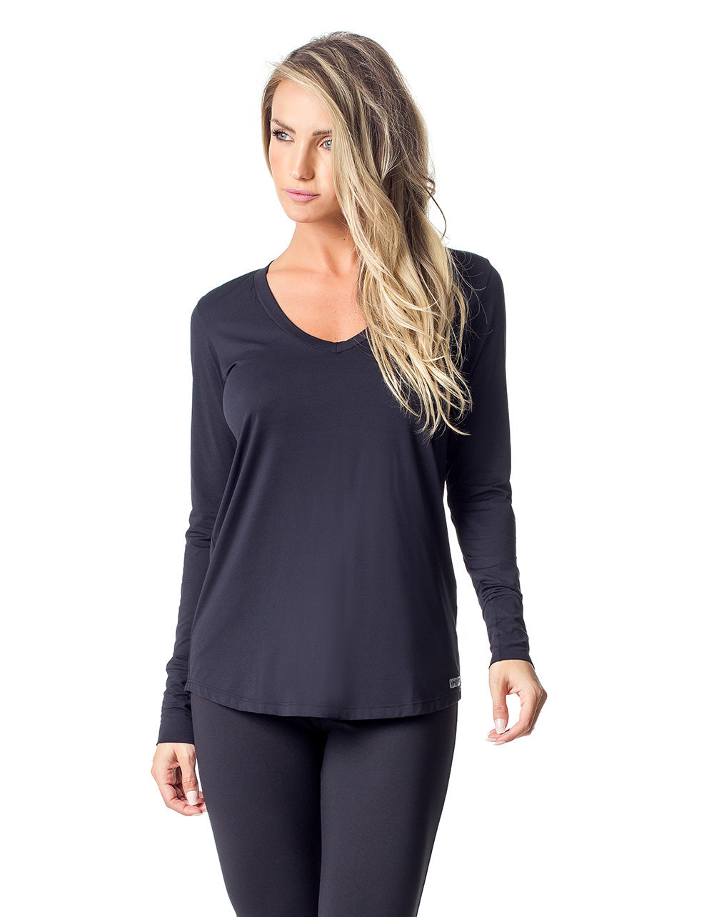 Blusa Dry Fit Janice Preto Alongada Vestem