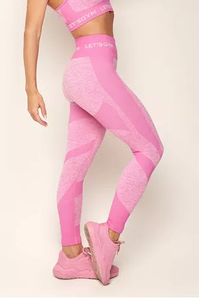 Conjunto Top e Legging Melange Rosa Lets Gym