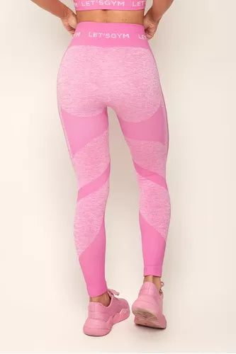 Conjunto Top e Legging Melange Rosa Lets Gym