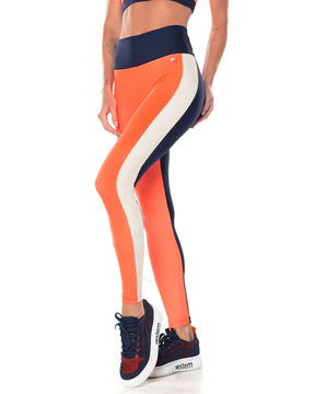 Legging Fusô Tricolor Celeste Laranja Vestem