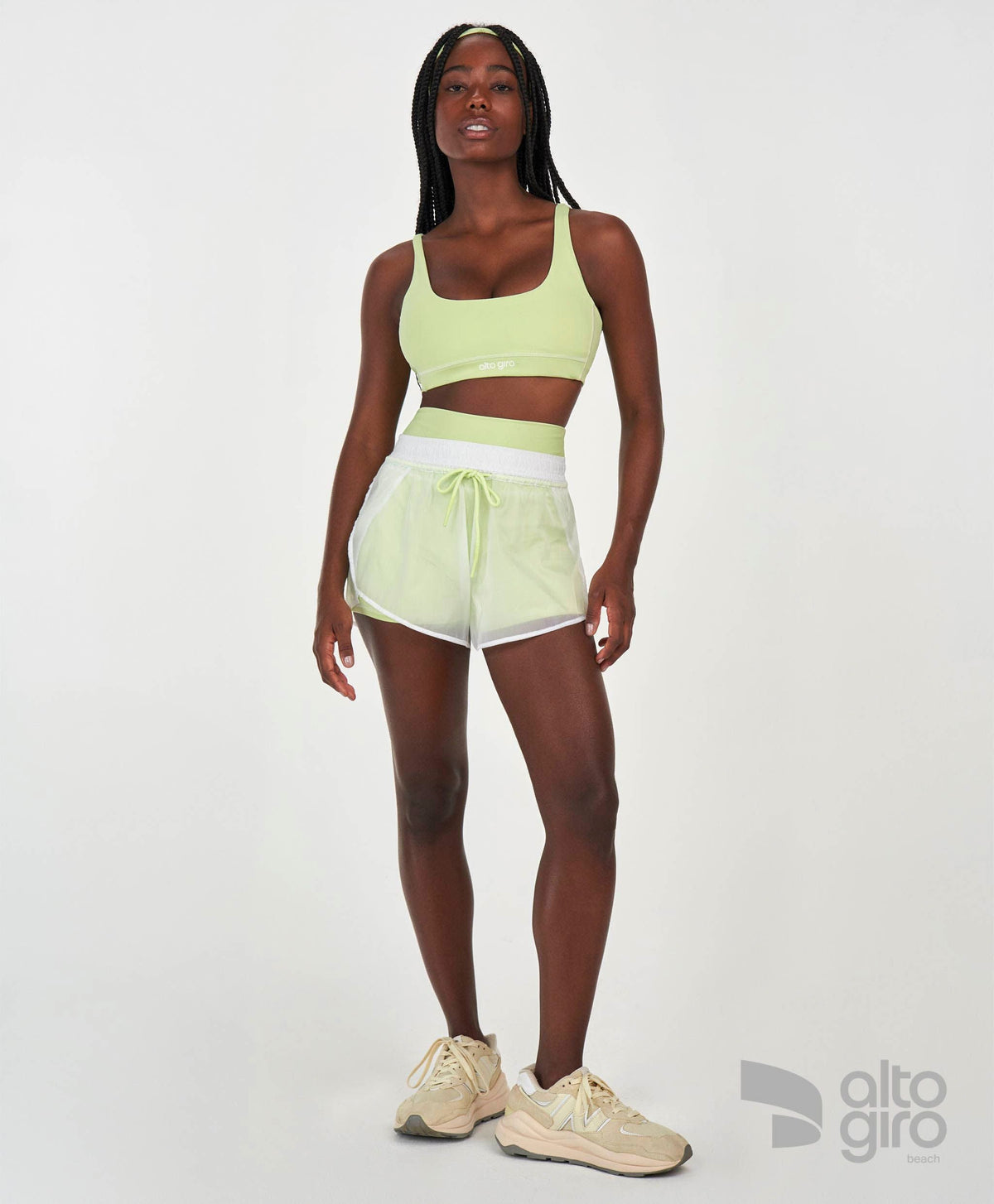 Shorts 2 Em 1 Com Cordao E Bolso Verde Alto Giro