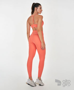 Legging Com Cordão Coral Alto Giro