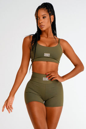 Conjunto Top e Shorts Basic Colors Verde Lets Gym