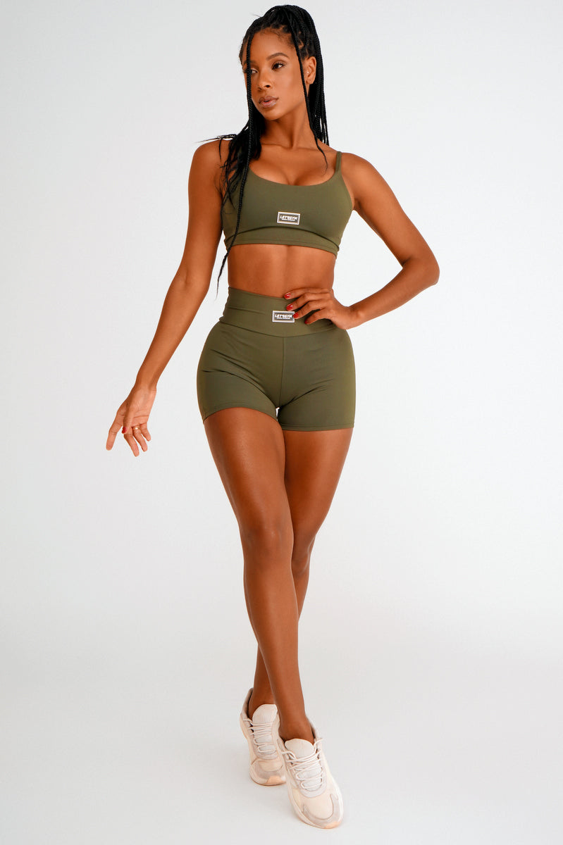 Conjunto Top e Shorts Basic Colors Verde Lets Gym