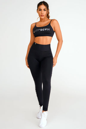 Conjunto Top e Legging Light Basic Preto Lets Gym