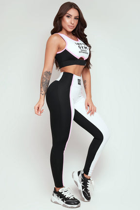 Legging Dust Preto e Branco Lets Gym