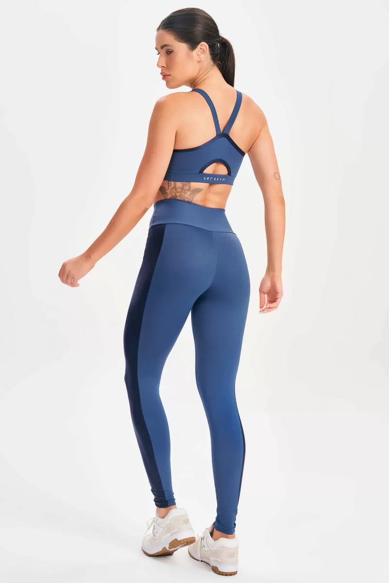 Conjunto Top e Legging Dark Azul Marinho Lets Gym