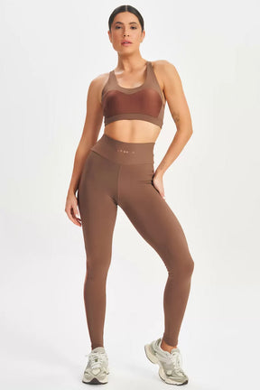 Conjunto Top e Legging Dark Marrom Lets Gym