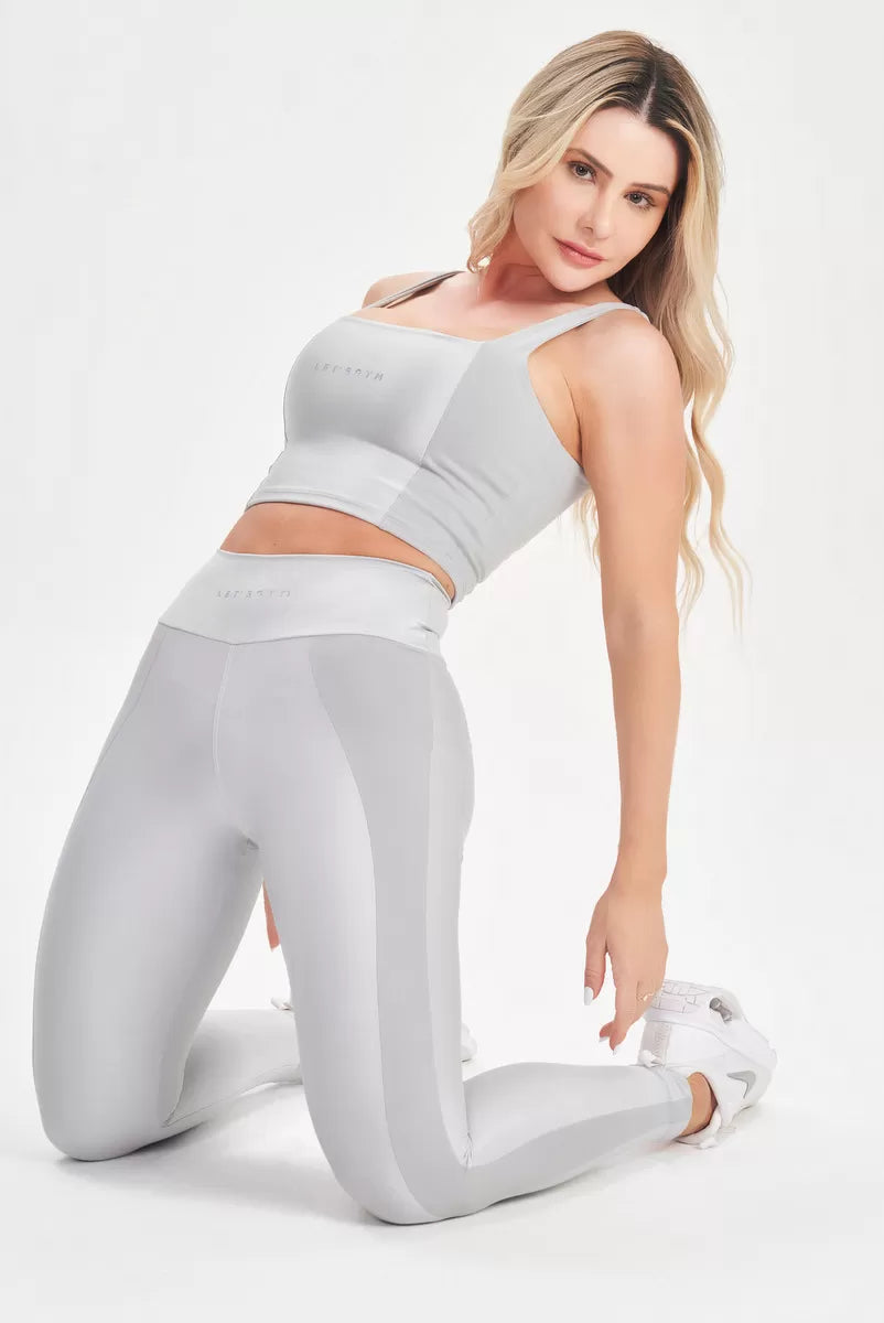 Conjunto Top e Legging Contour Prata Lets Gym