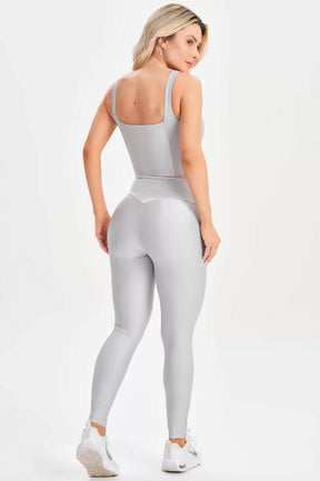 Conjunto Top e Legging Contour Prata Lets Gym