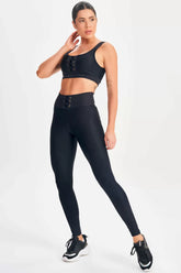 Conjunto Top e Legging Refine Preto Lets Gym