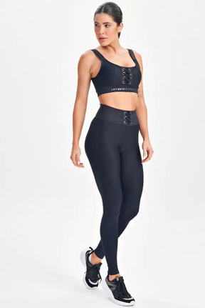 Conjunto Top e Legging Refine Preto Lets Gym